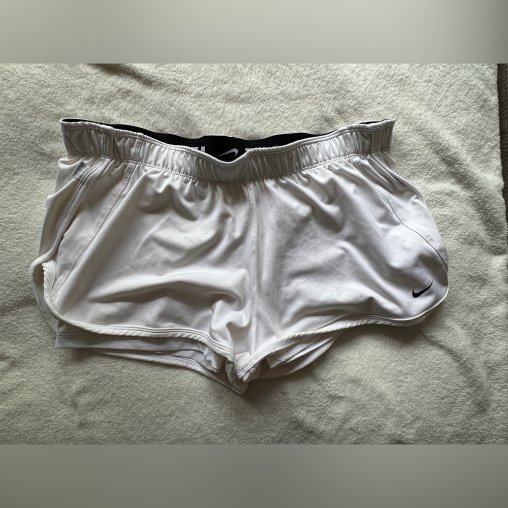 Nike White and Black Tennis Sports Short